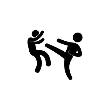 Kick icon. Elements of fighting icon. Premium quality graphic design icon Stock Illustration