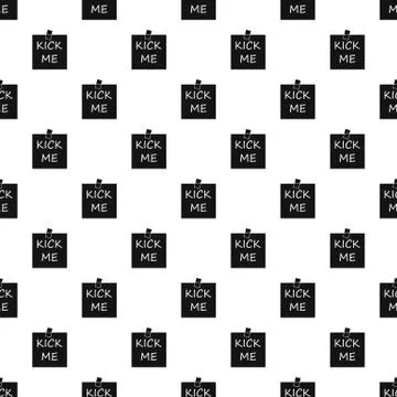Kick me sticker pattern, simple style Stock Illustration
