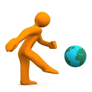 Kick the planet Stock Illustration