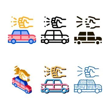 Kick push machine icon vector outline styles Illustrazione stock