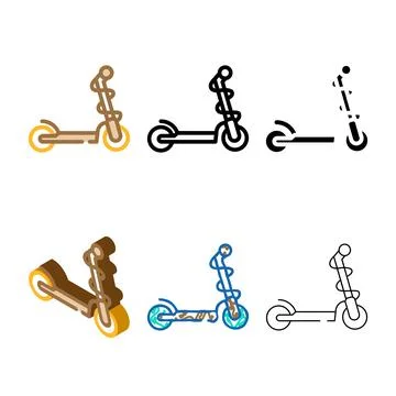 Kick scooter color icon vector styles Stock Illustration