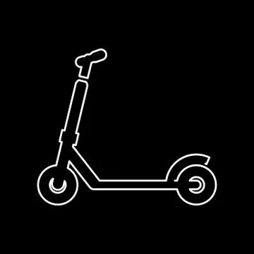 Kick scooter icon simple flat vector illustration Stock Illustration