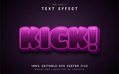 Kick text effect cartoon style Stock-Illustration