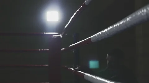 Kickboxer entering ring in slow motion Stock Footage 109792202