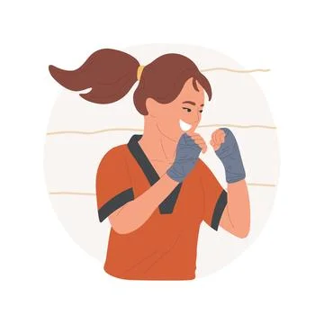 Kickboxing isolated cartoon vector illustration. Ilustración de archivo