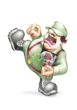 Kicking soldier Stock Illustration