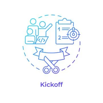 Kickoff blue gradient concept icon Stock Illustration