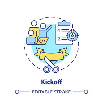 Kickoff multi color concept icon Stock Illustration
