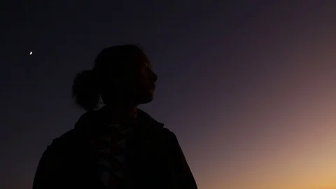 Kid and moon Stock Footage 123202128