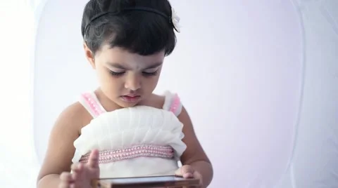 Kid are playing with tablet computer Stock Footage 58925003