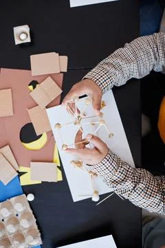 Kid in Art Class Top View Stock Photos
