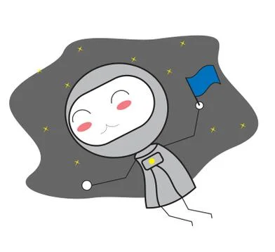 Kid astronauts Stock Illustration