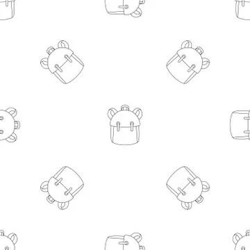 Kid backpack pattern seamless vector Illustrazione stock