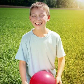Kid with a Ball Foto stock