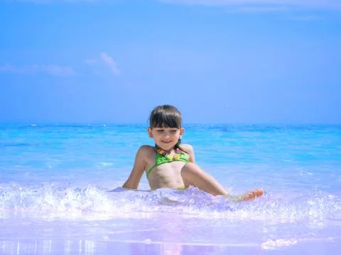 Kid on the beach Foto stock