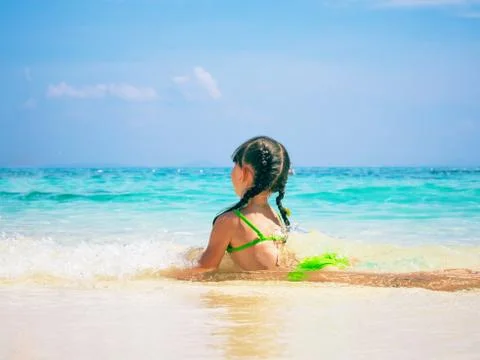 Kid on the beach Foto stock