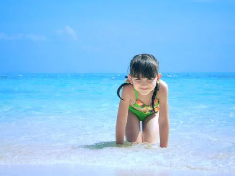 Kid on the beach Foto stock