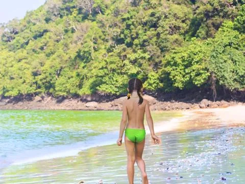Kid on the beach Foto stock