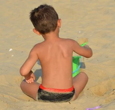 Kid on the beach Foto stock