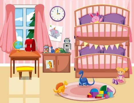 A kid bedroom background Stock Illustration