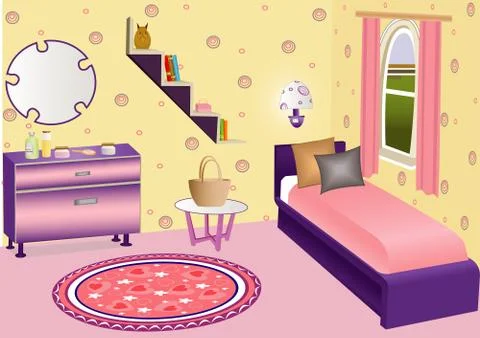 Kid Bedroom Stock Illustration