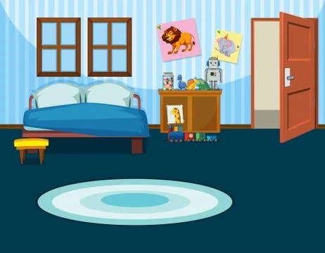 A kid bedroom template Illustrazione stock