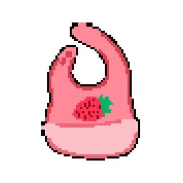 Kid bib pixel art vector illustration Stock Illustration