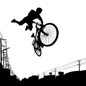 Kid biker Stock Illustration