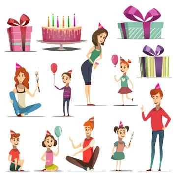 Kid Birthday Set Illustrazione stock