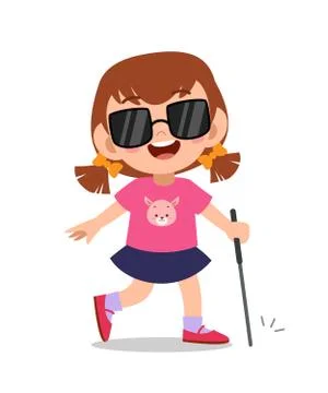 Kid blind disabled vector illustration Stock-Illustration