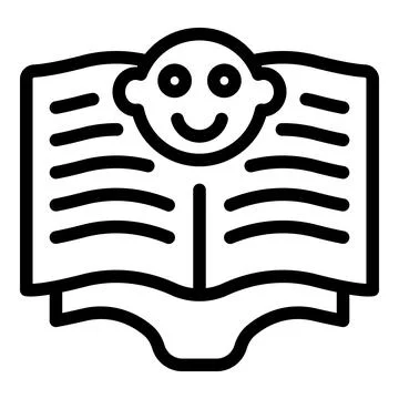 Kid book icon outline vector. Teacher kids Ilustração Stock