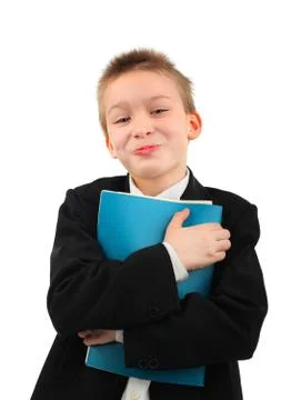 Kid with the Book Foto stock