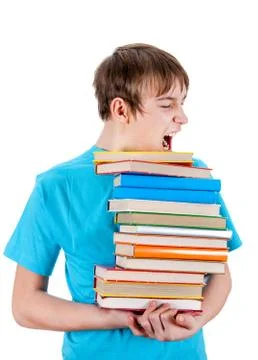 Kid with the Books Stock Photos