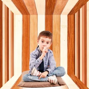 Kid in box Stock Photos