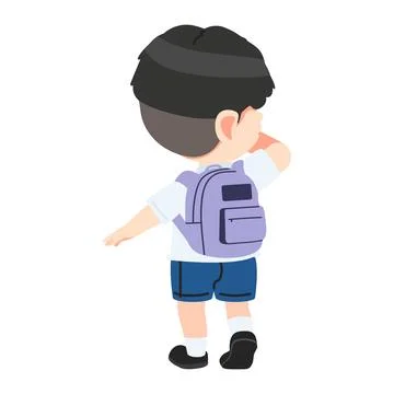 Kid boy doing a dabbing pose back to school Stock Illustration