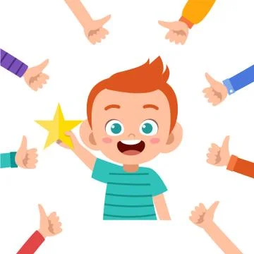 Kid boy get praise vector illustration Stock-Illustration