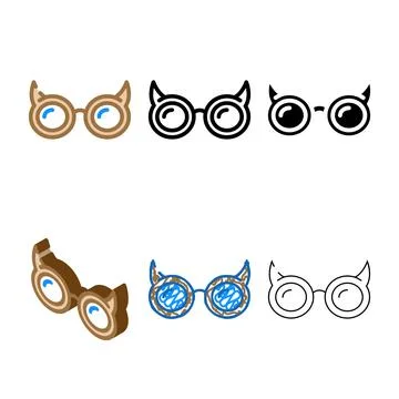 Kid boy glasses frame color icon vector looks Stock Illustration