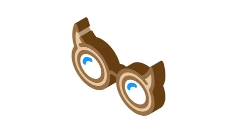 Kid boy glasses frame isometric icon animation Stock Footage 327295861