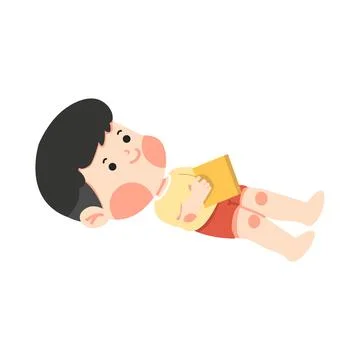Kid boy happy with Summer Beach Stock Illustration