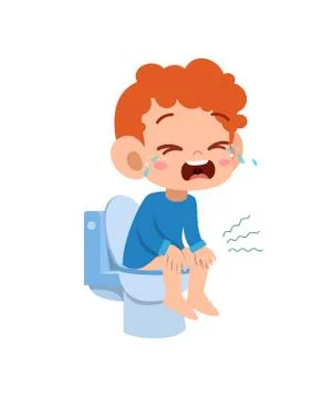 Kid boy having diarrhea vector Stock-Illustration