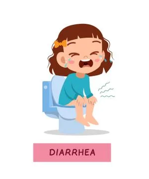 Kid boy having diarrhea vector Stock-Illustration