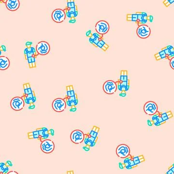 Kid boy helminth worm vector seamless pattern Stock Illustration