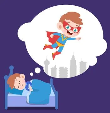 Kid boy sleep dream vector illustration Ilustración de archivo