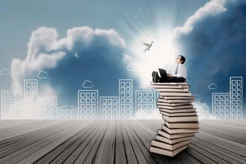 Kid with bright future Stock Illustration