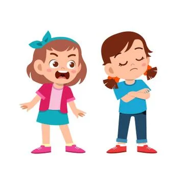 Kid bully friend bad behaviour vector Stock-Illustration
