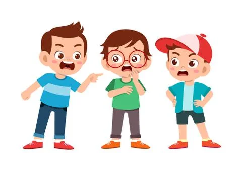 Kid bully friend bad behaviour vector Ilustración de archivo
