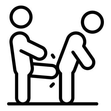 Kid bully icon outline vector. School violence Stock Illustration