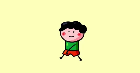 Kid cartoon character animated Tomek boy... | Stock Video | Pond5