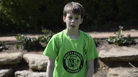 Kid catching the ball Stock Footage 47599769