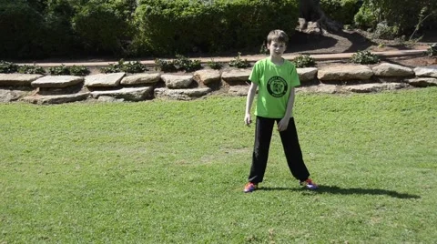 Kid catching the ball Stock Footage 47599781
